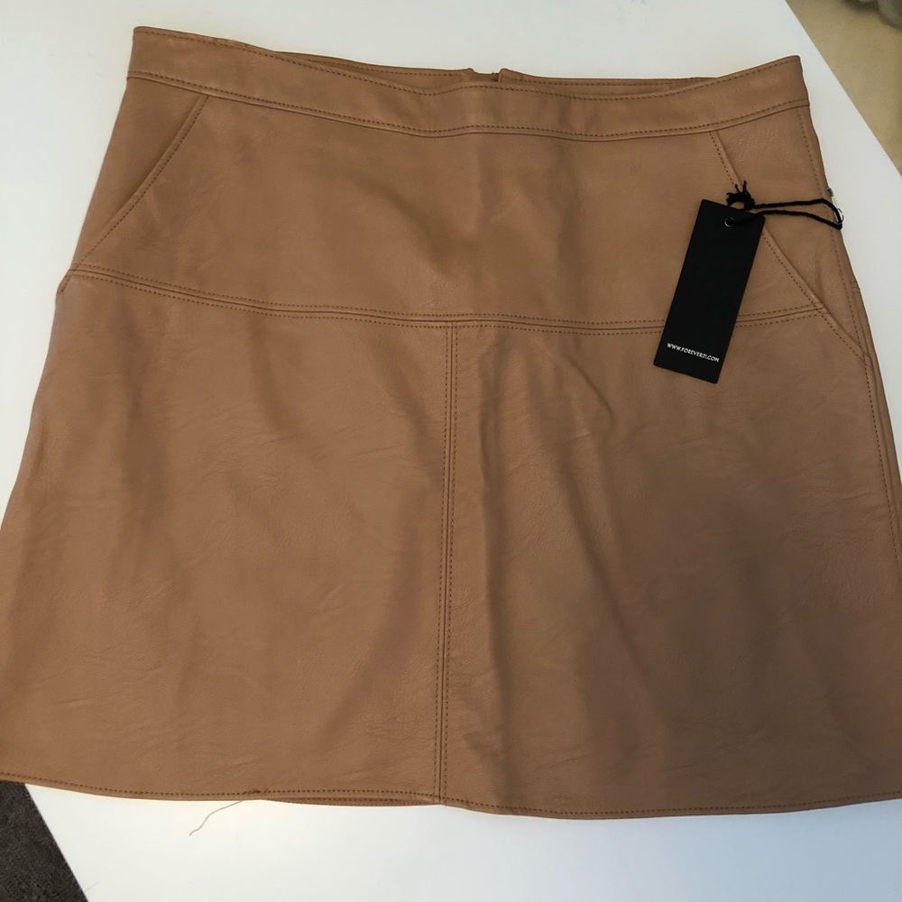 F21 vegan leather mini skirt
